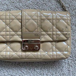 Dior Beige Cannage Leather Small Miss Dior Flap Bag